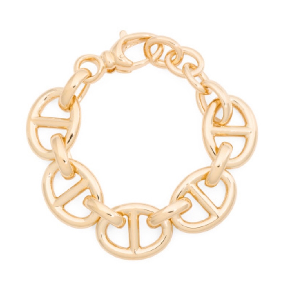 Elegant Gold Marine Link Chain Bracelet